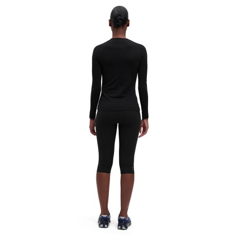 Tricouri Dama On Running Merino Long-T Negrii | 846579_RO